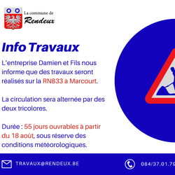 Travaux de voirie à Marcourt RN833